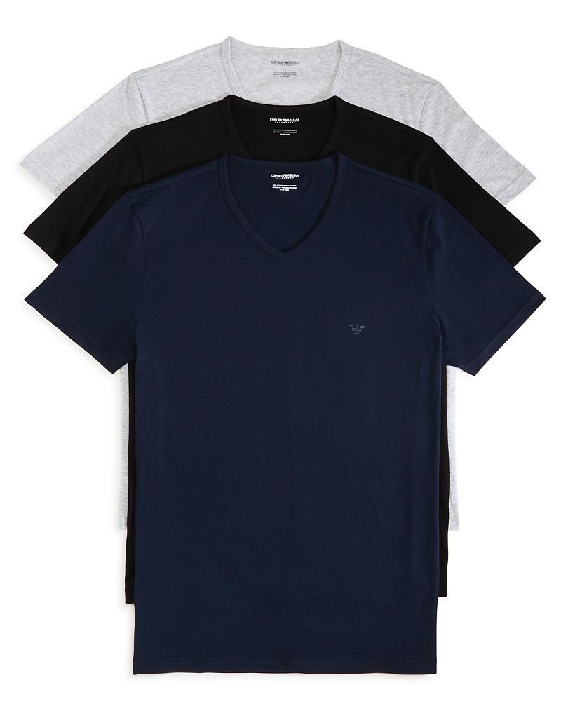 Mens Pure Cotton 3-Pack V-Neck T-Shirts Product Image