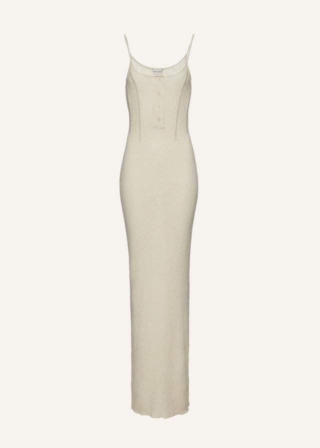 Thin knit maxi dress in cream Product Image