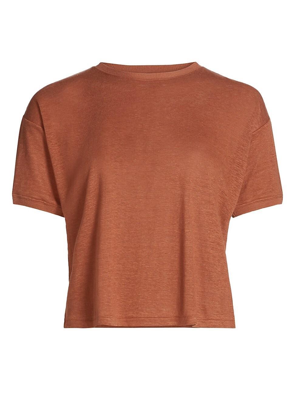 Womens Linen Crewneck T-Shirt Product Image