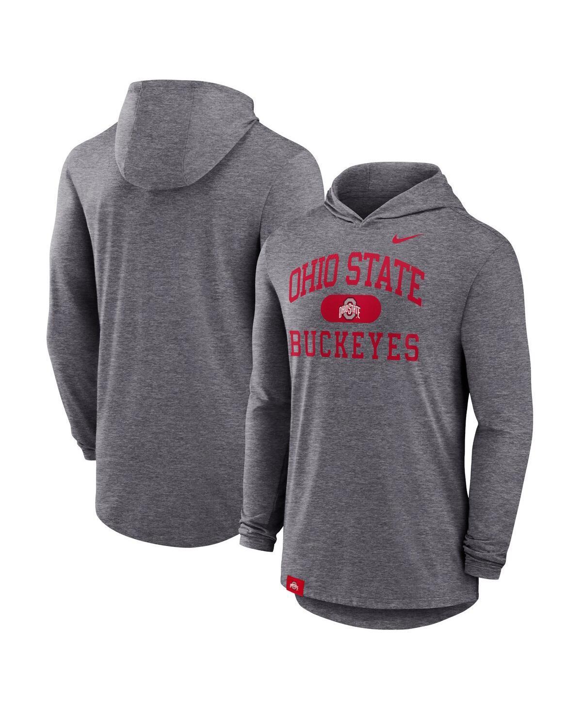 Ohio State Buckeyes Blitz Nike Men's Dri-FIT College Long-Sleeve Hooded T-Shirt Product Image