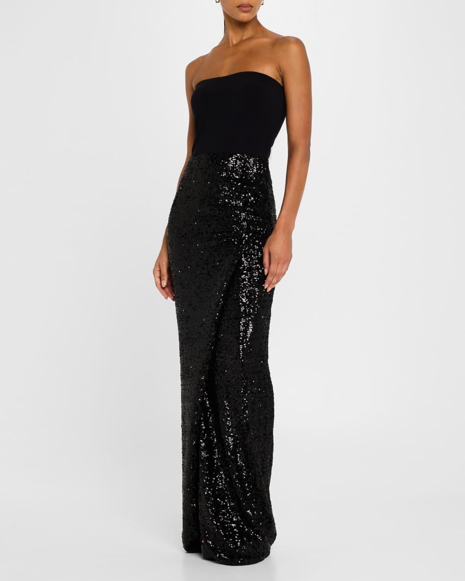 Baloc Strapless Sequin Column Gown Product Image