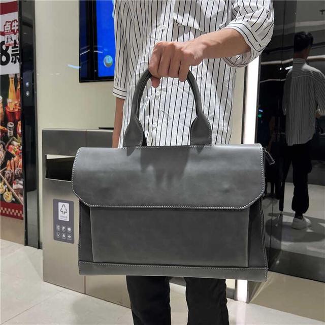 Multi-Pocket Faux Leather Briefcase Product Image