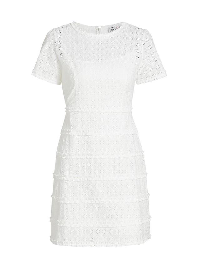 Womens Mini Natalie Eyelet-Embroidered Minidress Product Image