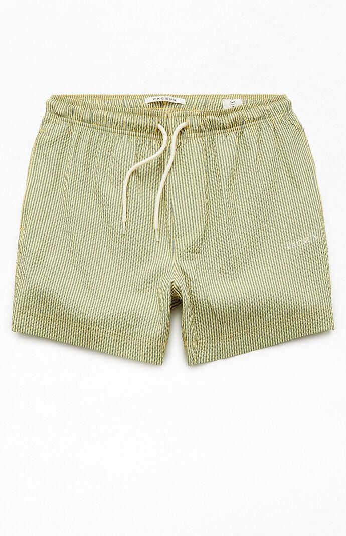 Men's Striped Seersucker 4.5" Swim Trunks - Product Image