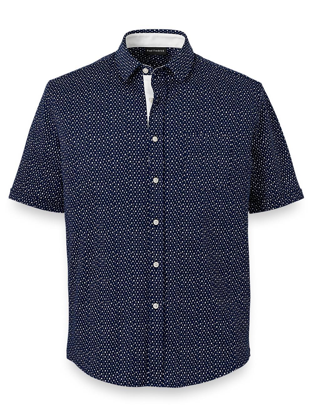 Cotton Button Front Polo - Navy/white Product Image