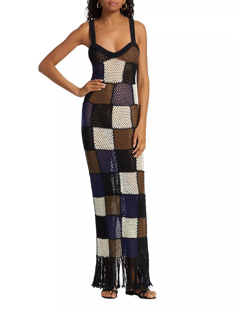 Maya Patchwork Crocheted Maxi Dress Product Image