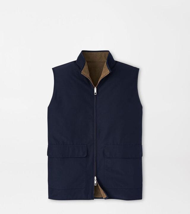 Peter Millar Mens Brentwood Reversible Fleece Vest | Color: Navy | Size: M Product Image