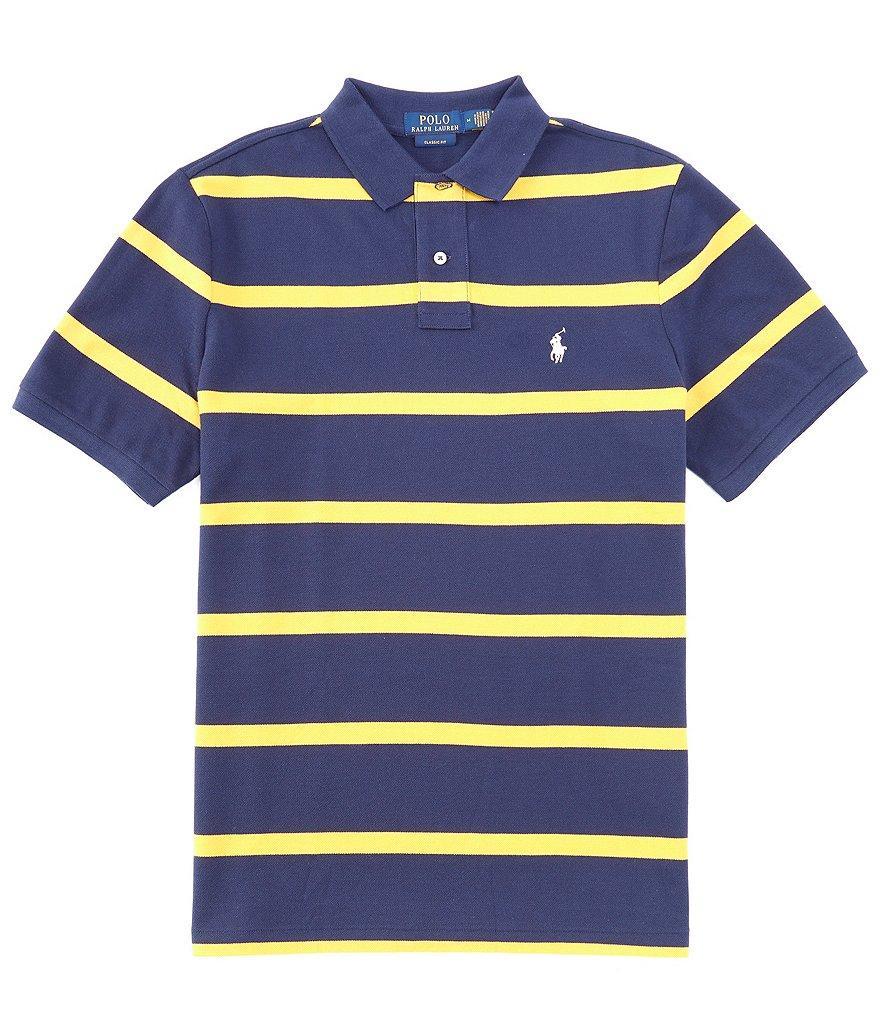 Polo Ralph Lauren Classic Fit Striped Mesh Short Sleeve Polo Shirt Product Image