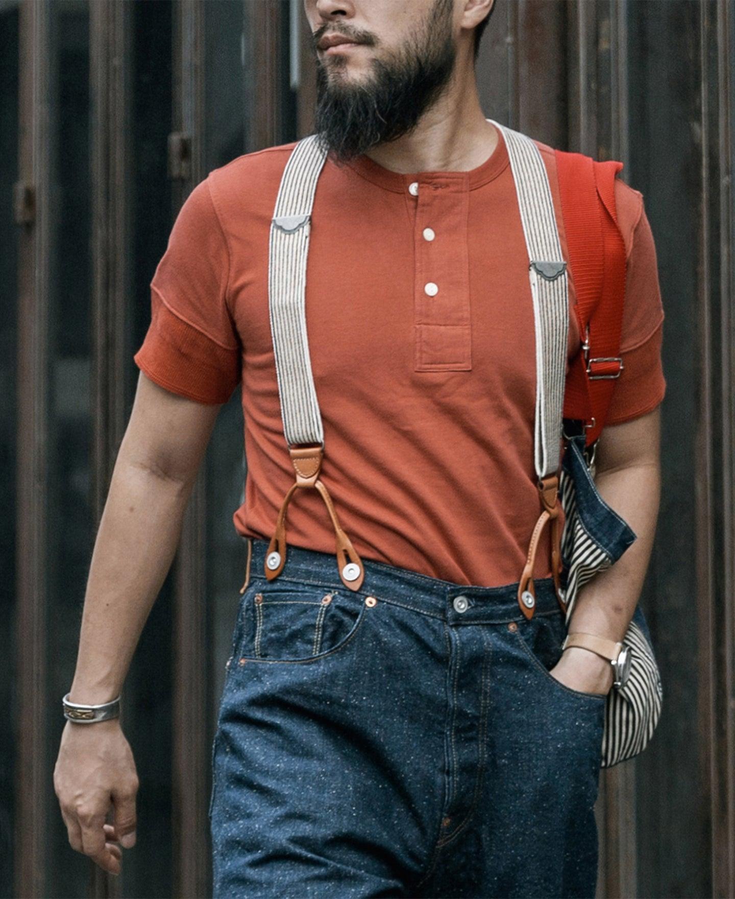 Vintage Short Sleeve Henley T-Shirt - Red Product Image