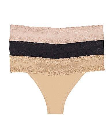 Natori Bliss Perfection Lace Trim Thong Product Image