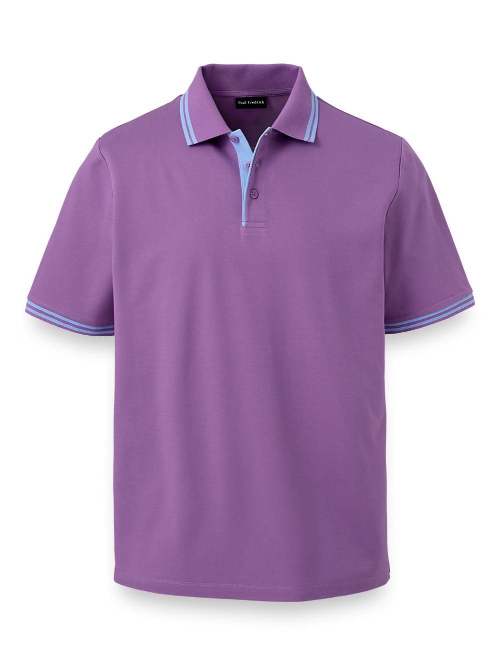 Mercerized Cotton Pique Three Button Polo Product Image