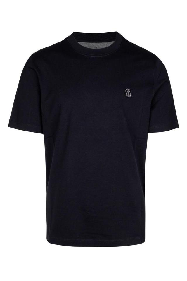 BRUNELLO CUCINELLI Logo Cotton T-shirt In Black Product Image