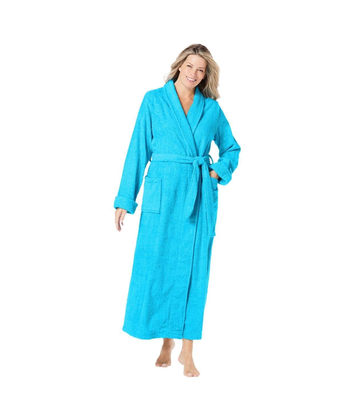 Dreams & Co. Womens Long Terry Robe Product Image