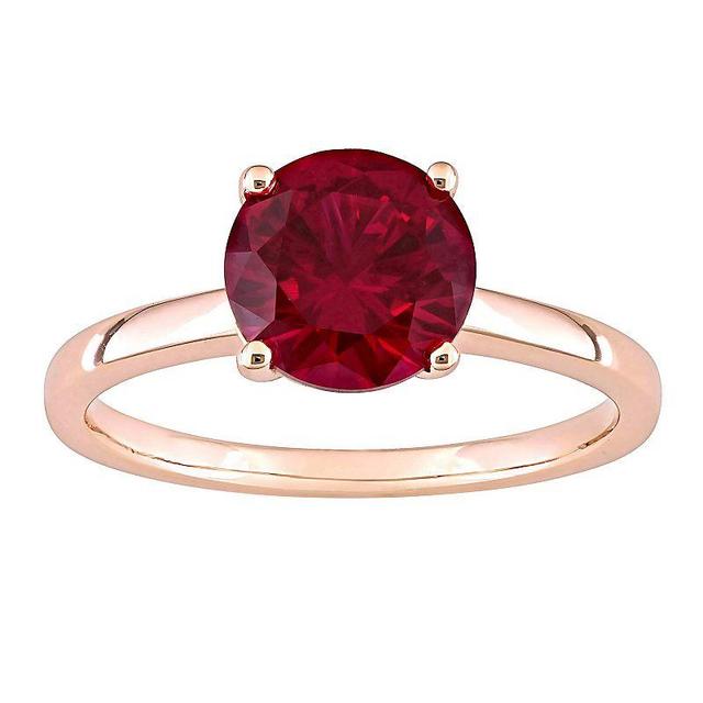 Stella Grace 10k Rose Gold Lab-Created Ruby Solitaire Ring, Womens 10k Rsgold Product Image