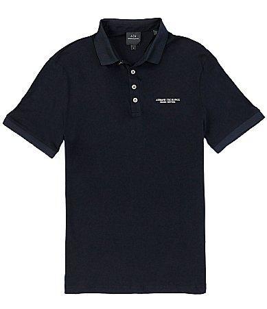 Armani Exchange Slim Fit Milano/New York Logo Polo Men's Clothing Product Image