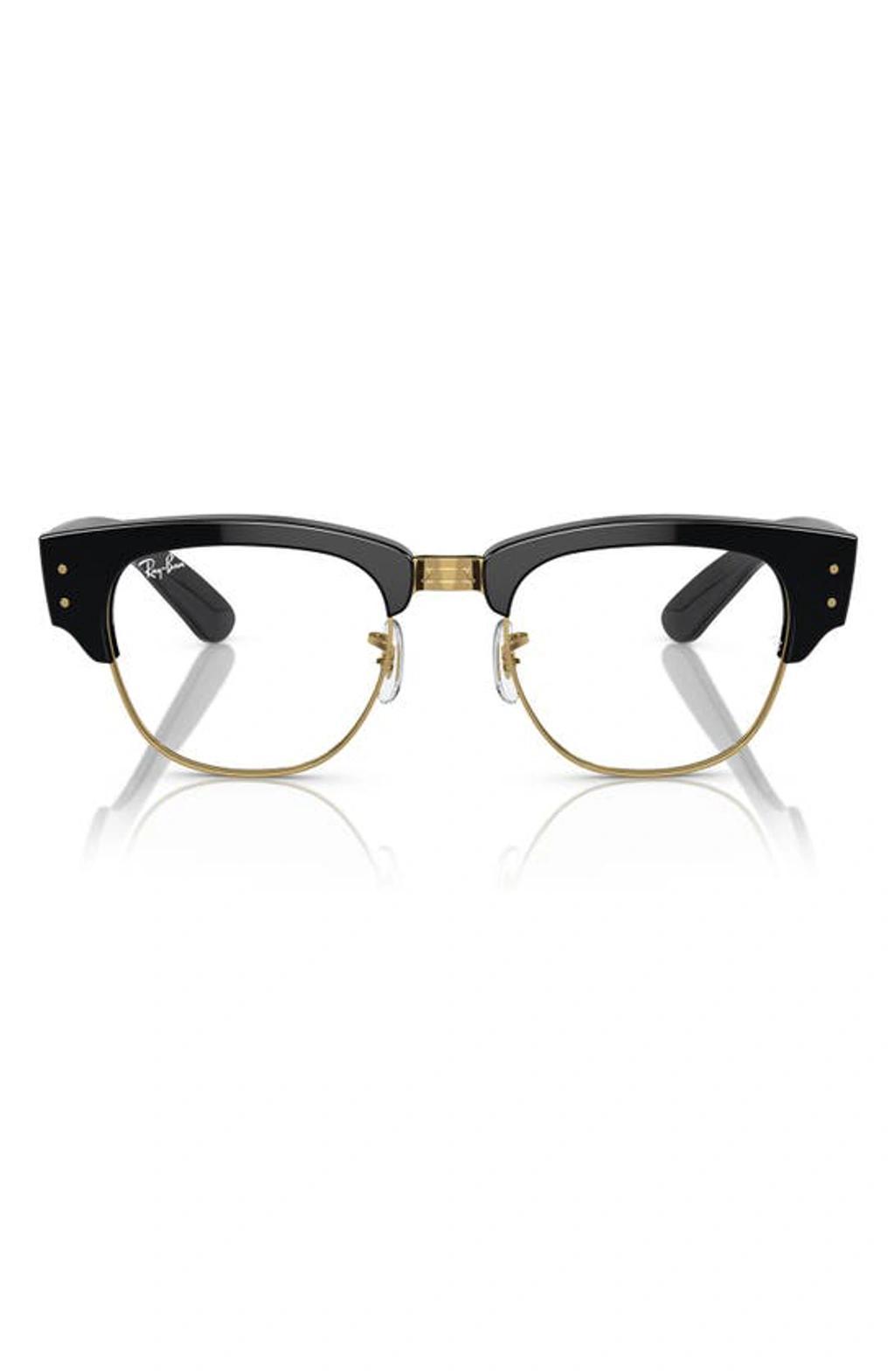 RAY BAN 50mm Mega Clubmaster Square Optical Glasses In Black Product Image