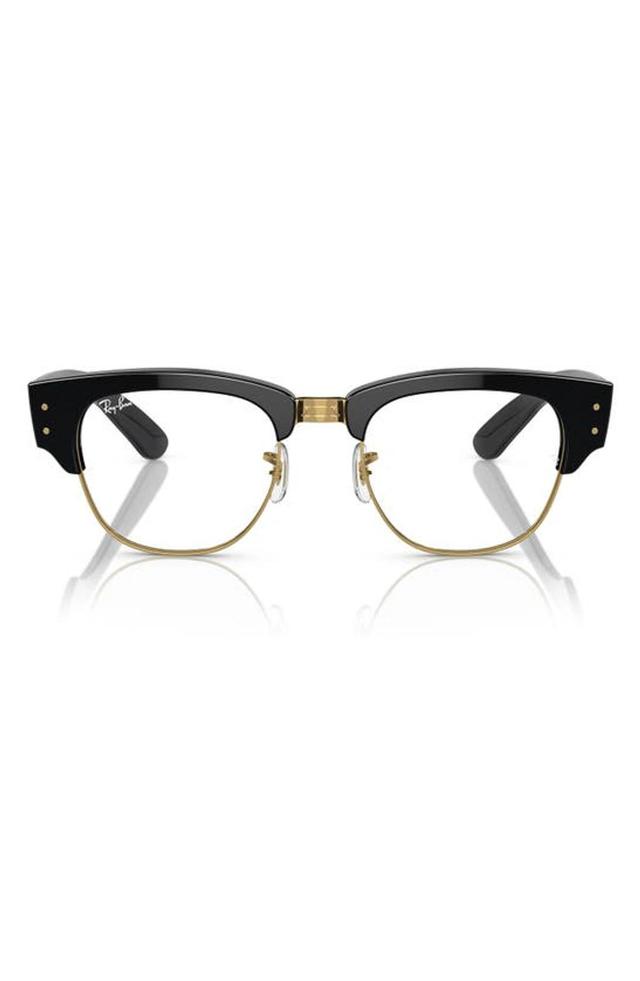 RAY BAN 50mm Mega Clubmaster Square Optical Glasses In Black Product Image