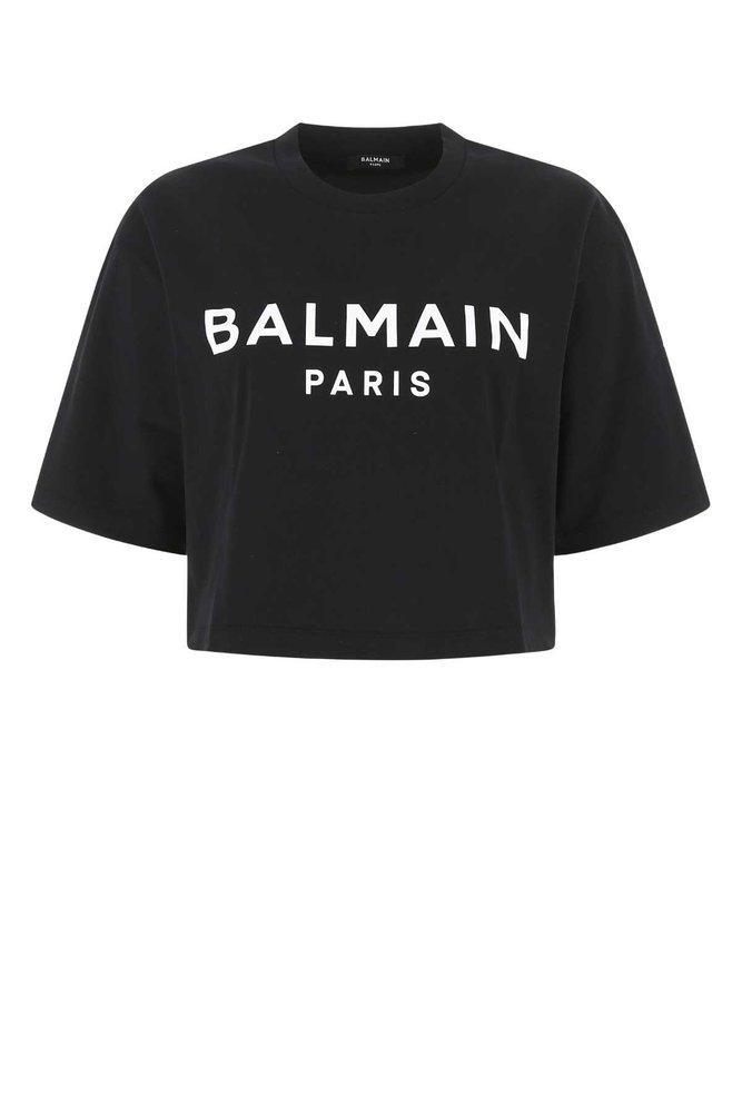 Logo Printed Cropped T In Black Product Image