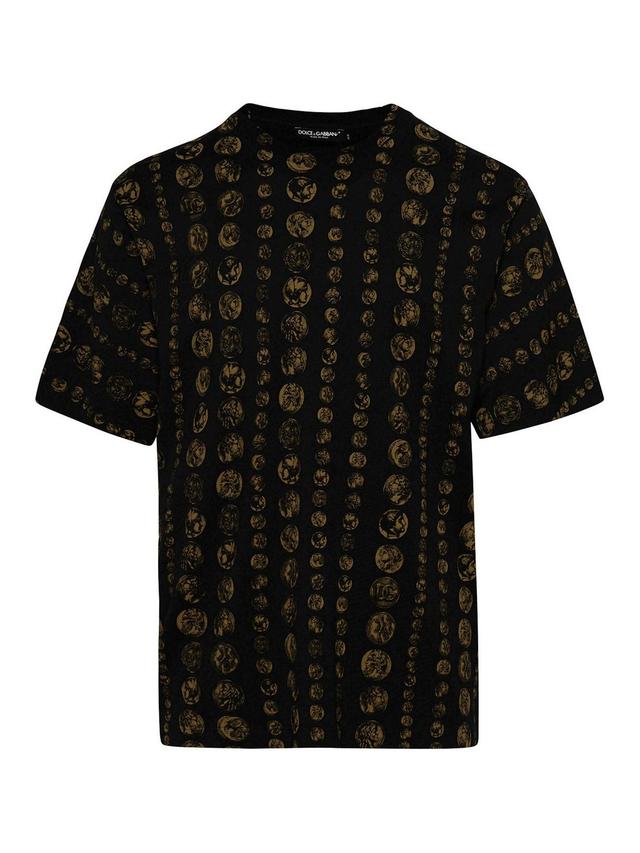 Coins T-shirt In Black Cotton In Negro Product Image