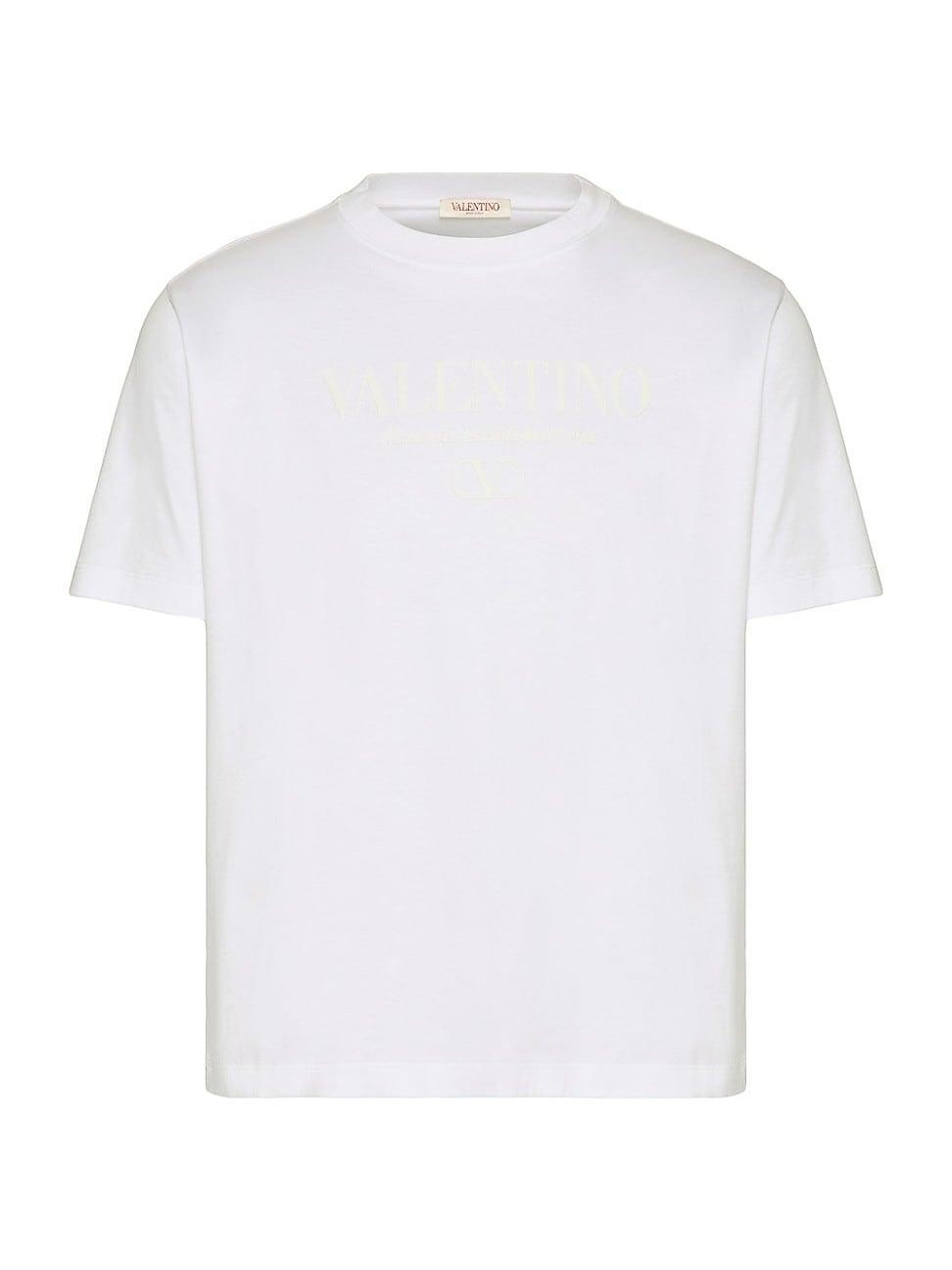 Mens Valentino Print Cotton Crewneck T-shirt Product Image