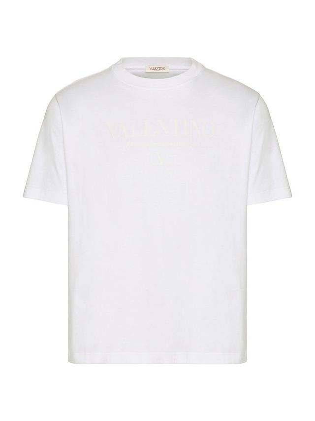 Mens Valentino Print Cotton Crewneck T-Shirt Product Image