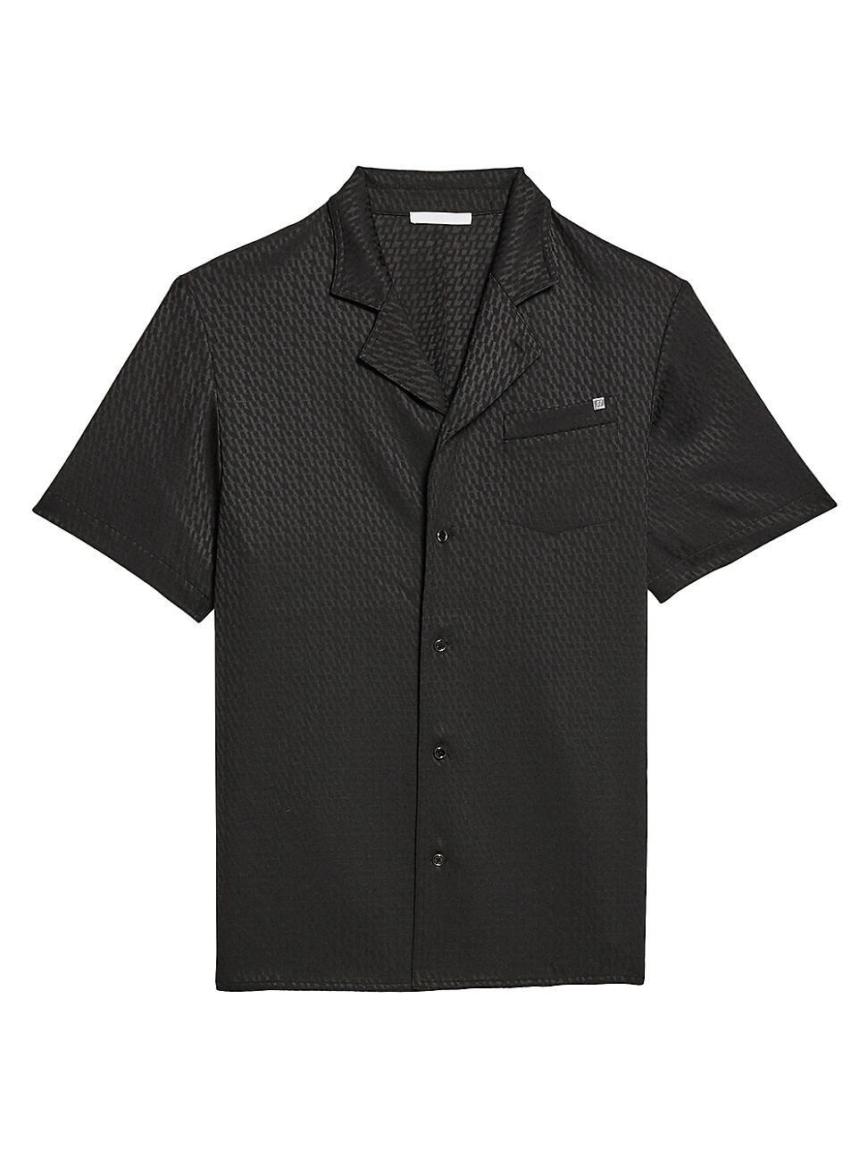 Mens Modest Woven Jacquard Camp Shirt Product Image