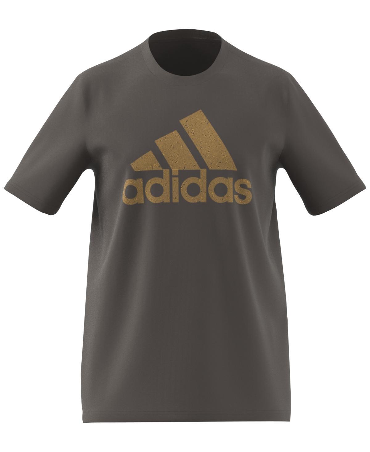 adidas Mens Tan Big Logo T-Shirt - Brown size XL Product Image