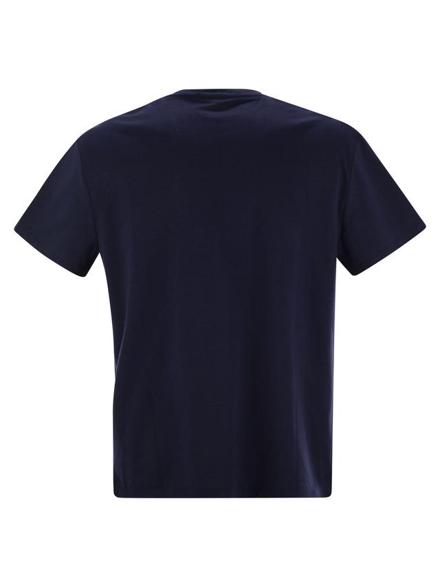 Jersey T Shirt With Classic Fit Logo In Blue Product Image