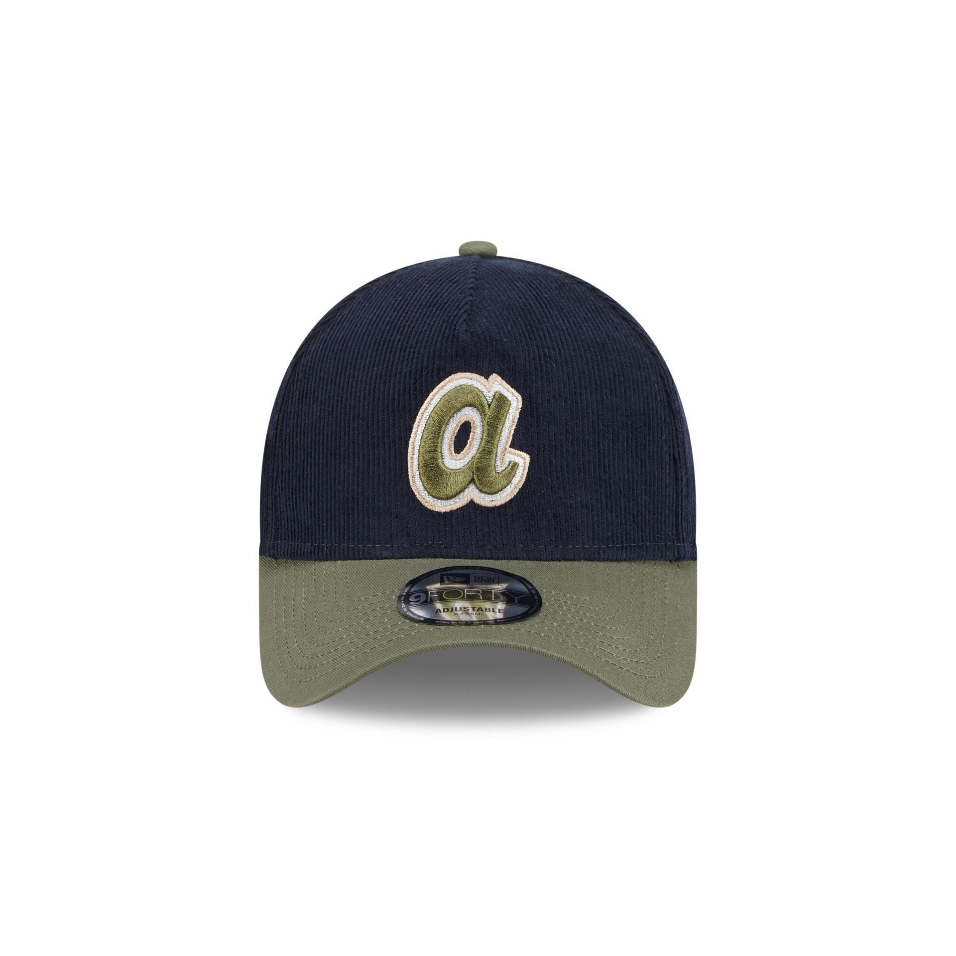 Atlanta Braves Navy 9FORTY A-Frame Snapback Hat Male Product Image