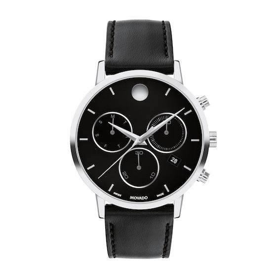 Men's Movado MuseumÂ® Classic Two-Tone PVD Chronograph Watch with Black Dial and Date Window (Model: 0607777) Product Image