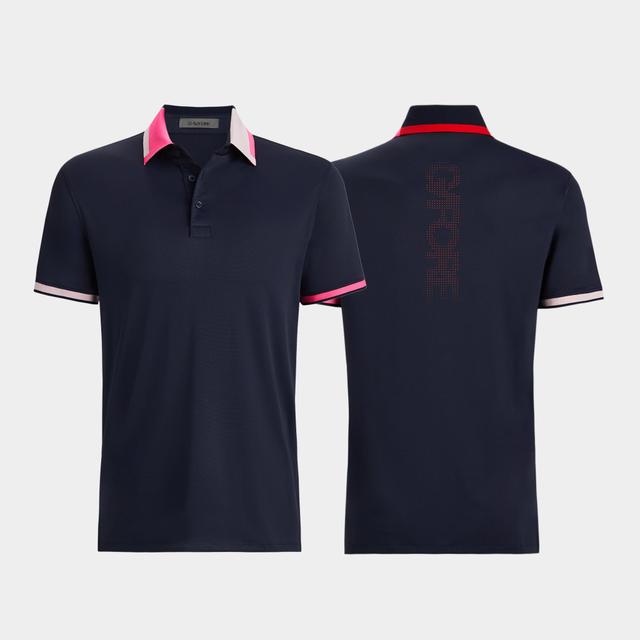 SILKY PIQUÉ CONTRAST BANDED SLEEVE POLO Product Image