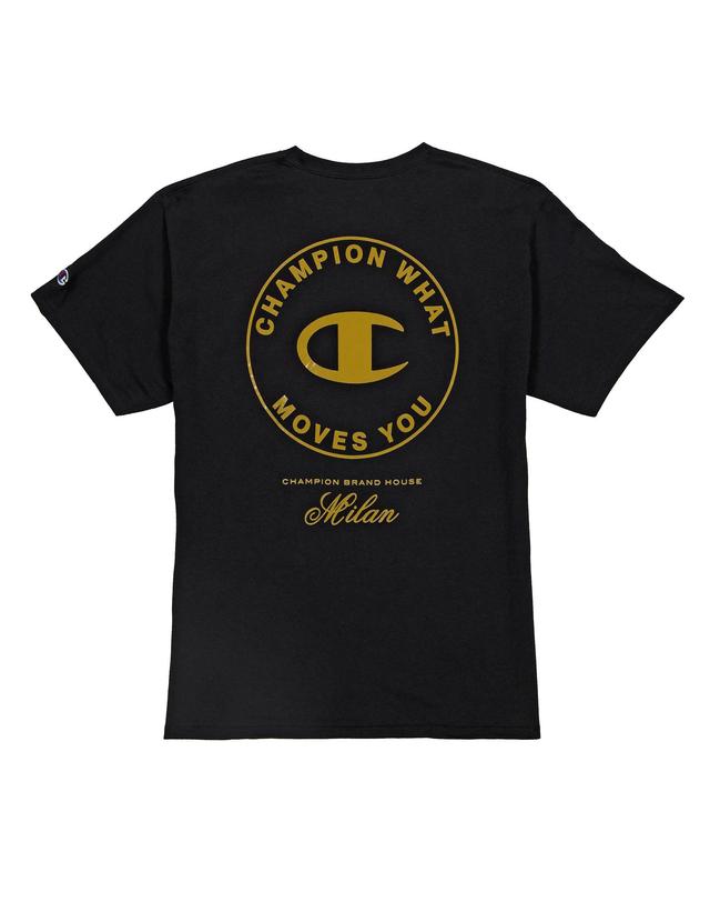 Mens Short-Sleeve T-Shirt, Champion What Moves You, Milan Black XL Product Image