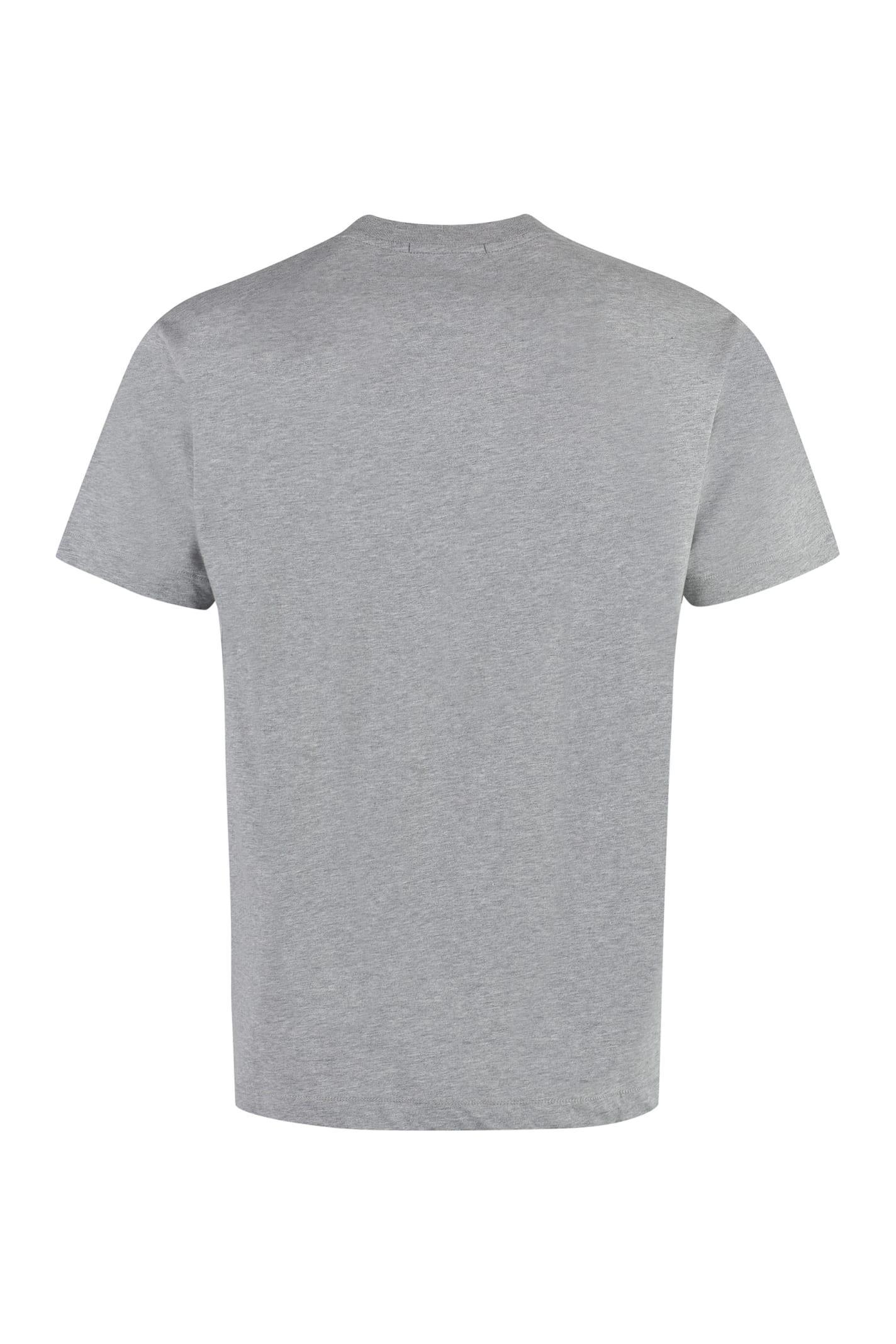 STONE ISLAND Cotton Crew-neck T-shirt In Grey Product Image