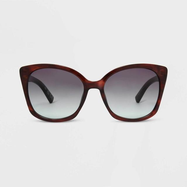 Womens Shiny Plastic Cateye Sunglasses with Gradient Lens - Universal Thread /Tortoise Print Product Image