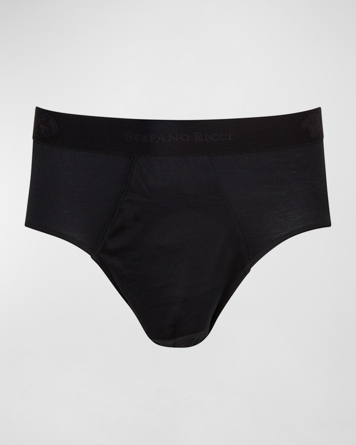 Mens Solid Cotton Briefs Product Image