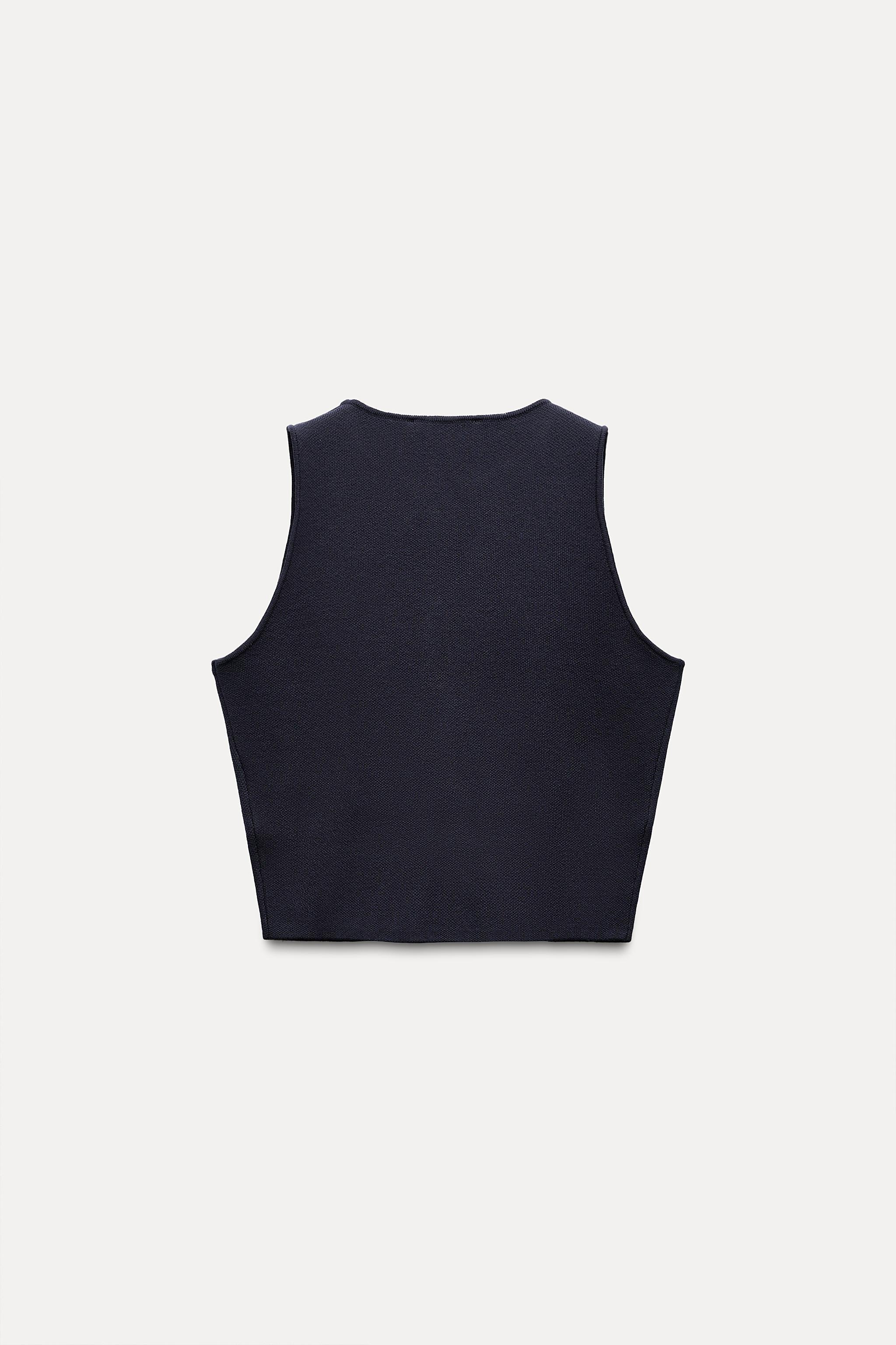 BUTTONED KNIT VEST TOP Product Image