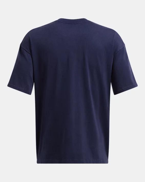 Mens UA Heavyweight Oversized Logo Wash Short Sleeve Product Image