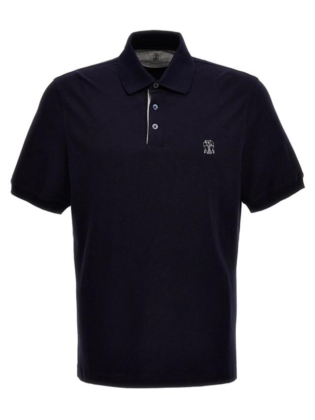 Logo Print  Shirt Polo Blue Product Image