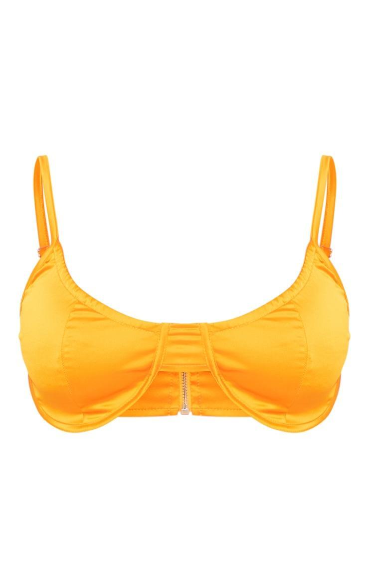 Shape Orange Satin Cup Detail Strappy Bralet Product Image