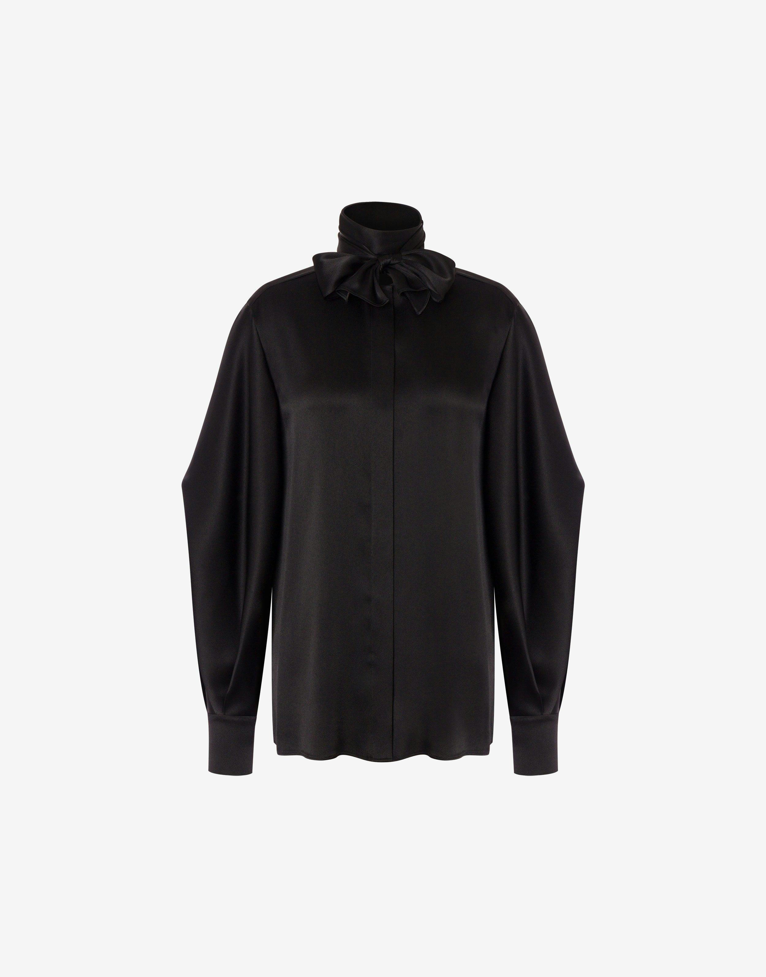 Satin shirt with lavallière collar product image