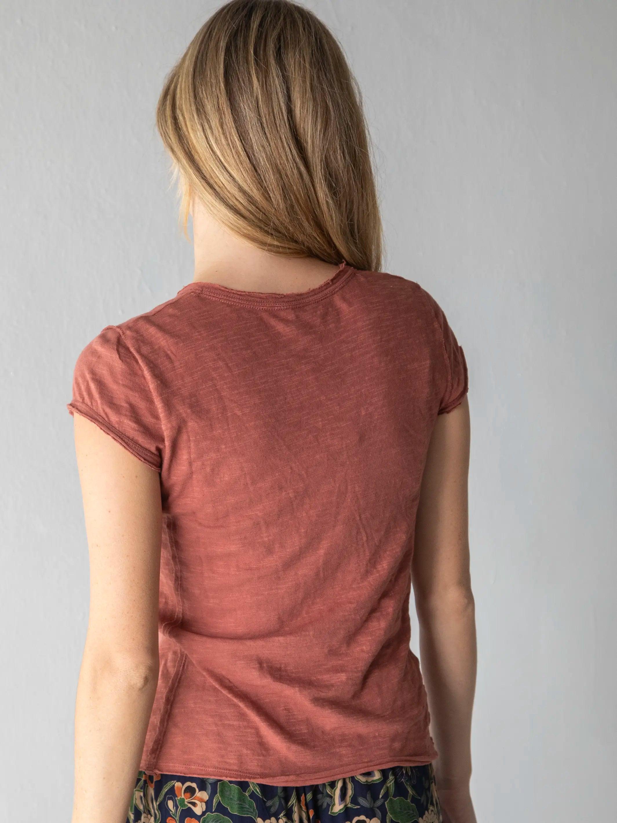 Molly Cotton Tee Shirt - Rust Product Image