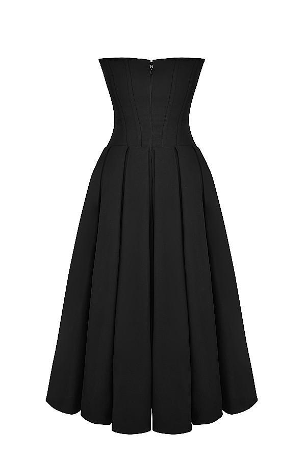 Lady Black Strapless Midi Dress Product Image