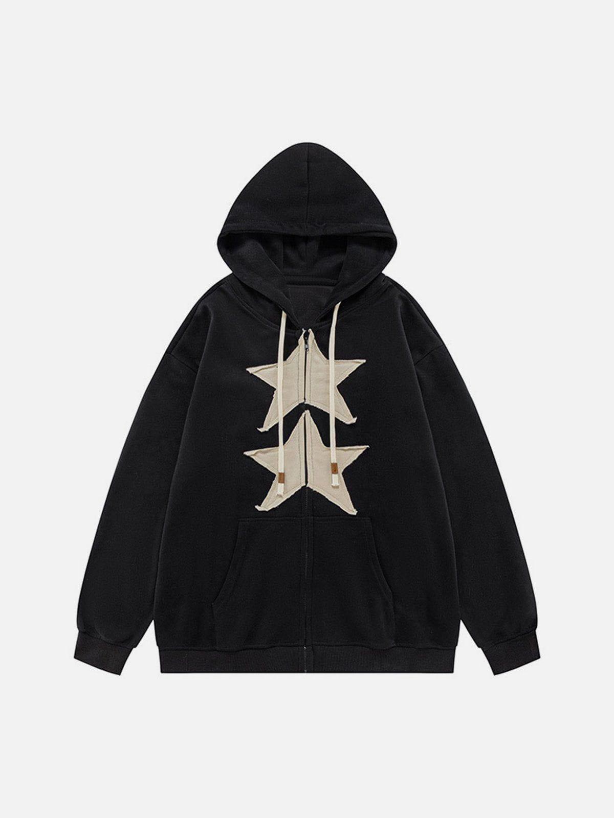 Aelfric Eden Embroidery Star Zip Up Hoodie Product Image