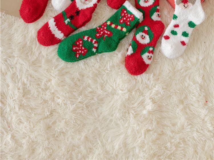 Christmas Cartoon Fleece Socks Product Image