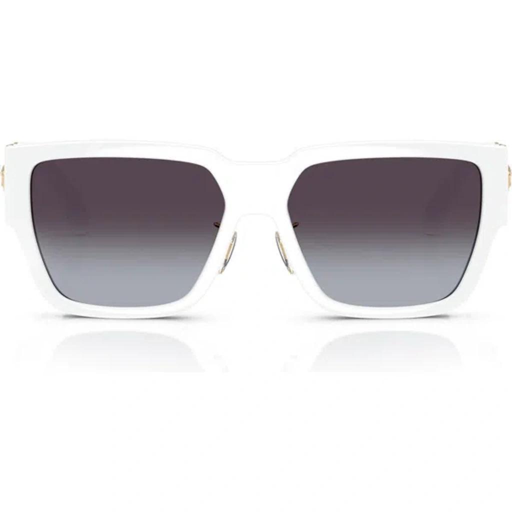 VERSACE Biggie 57mm Rectangular Sunglasses In White Product Image