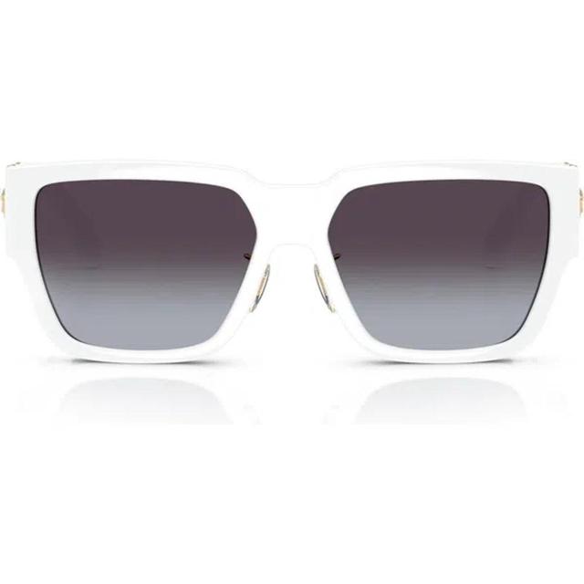 VERSACE Biggie 57mm Rectangular Sunglasses In White Product Image