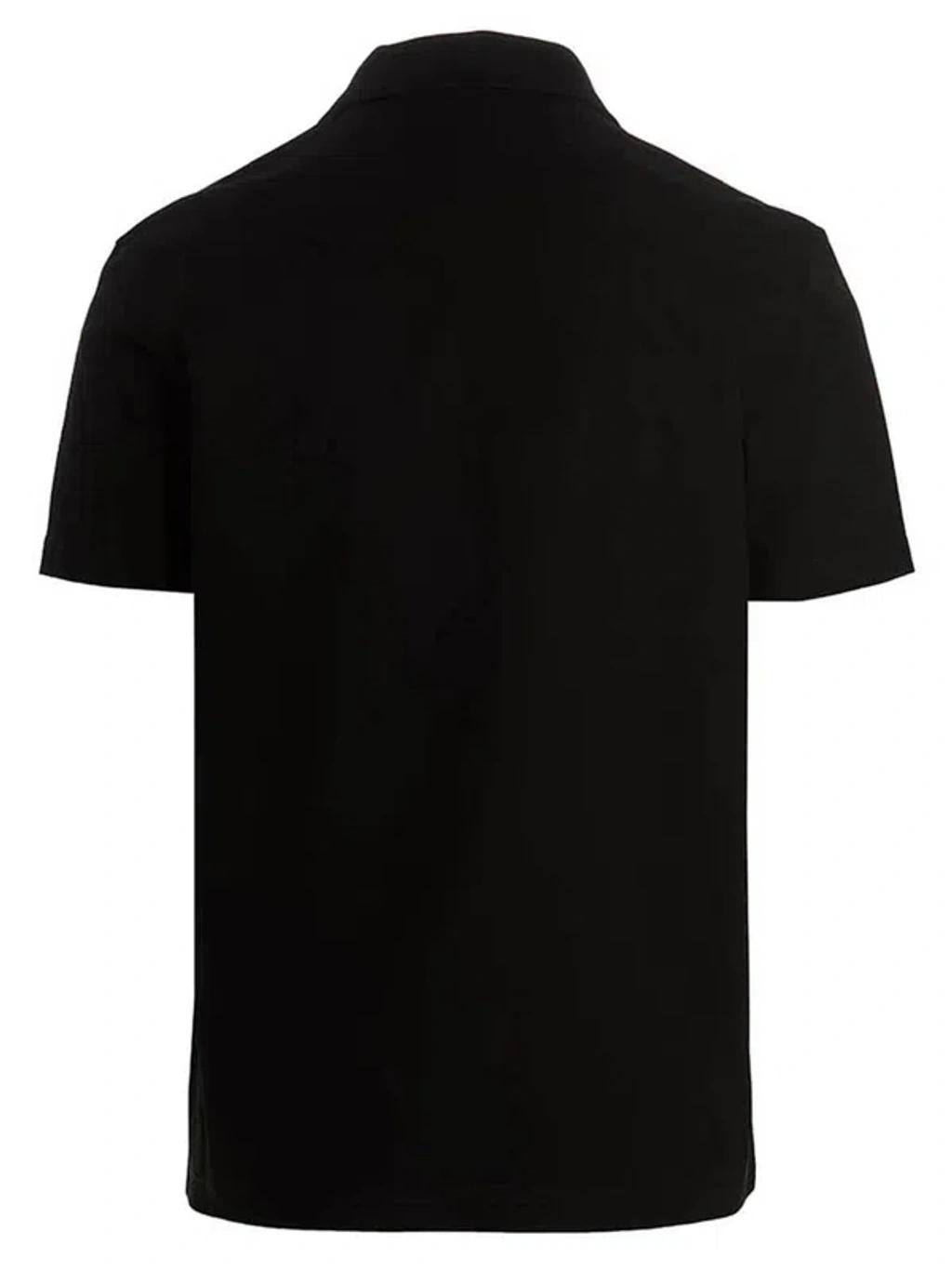 Medusa Embroidered Polo Shirt In Black Product Image