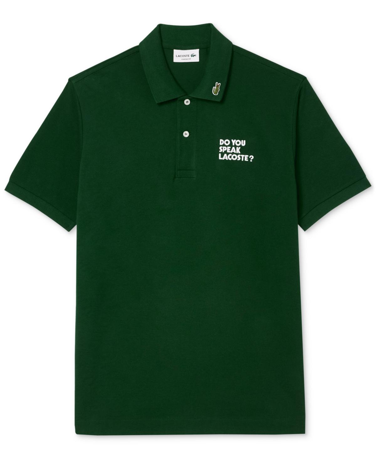 Lacoste Mens Crocodile Wording Short Sleeve Polo Shirt Product Image