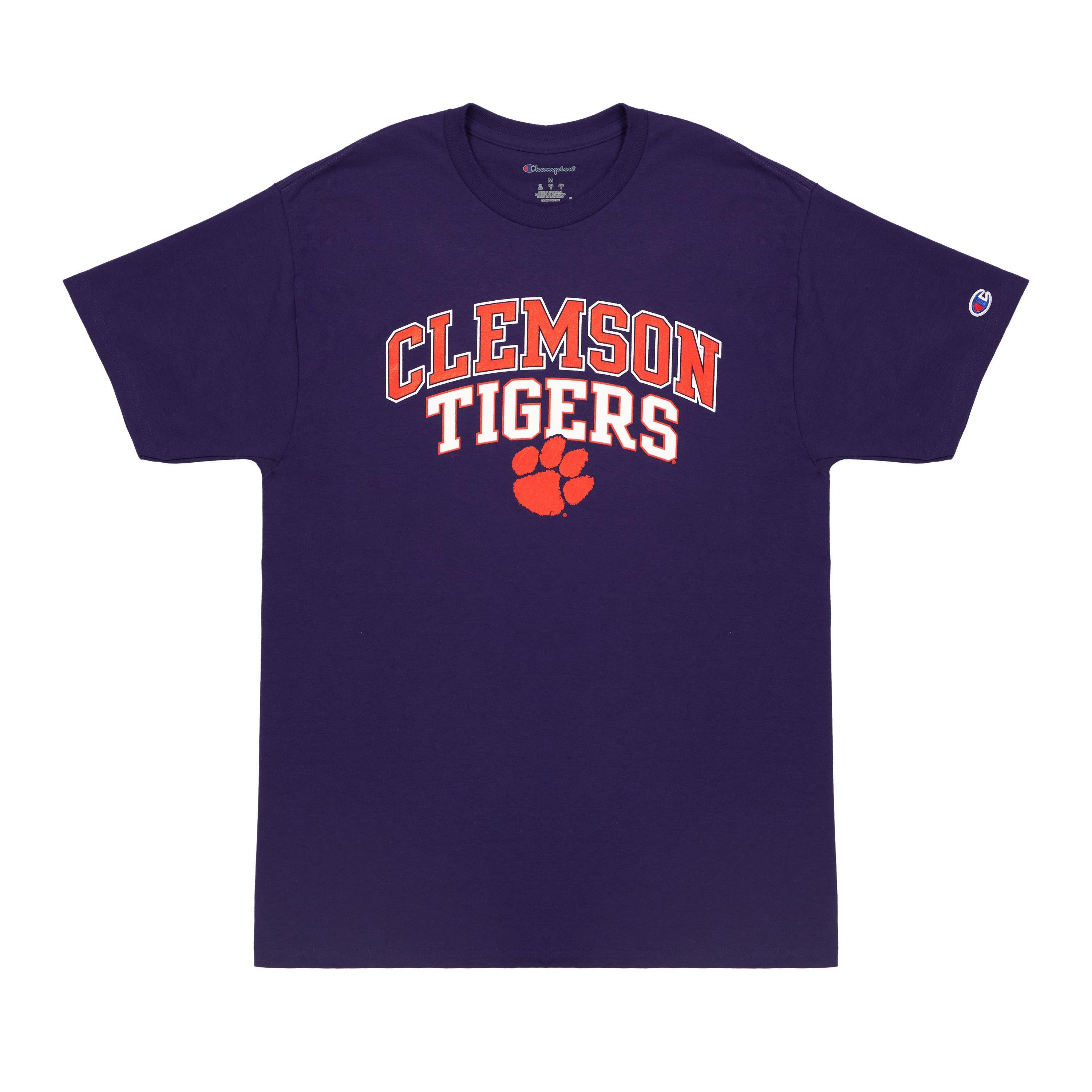 Mens Champion Short-Sleeve T-Shirt, Clemson University Purple L Product Image