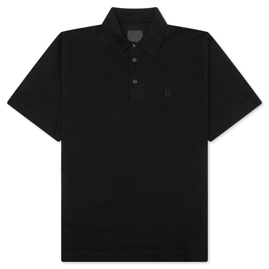 Logo Open Collar Shirt - Black Male Product Image